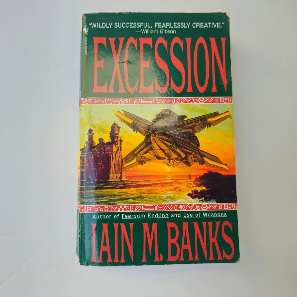 Iain M Banks Excession Culture Series Mass Market Paperback Bantam Spectra Green